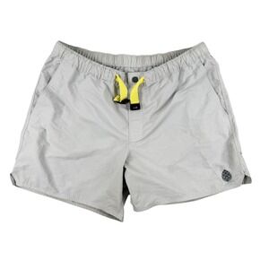 Stio Shorts Mens XL Gray Yellow‎ Belted Quick Dry Hiking Swim Outdoor Active